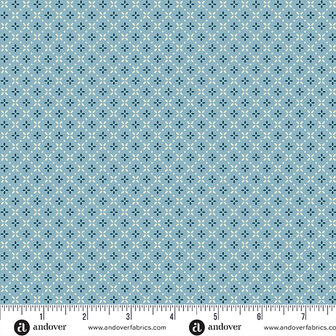 1258-LB Cozy House Grandma Stitch Chambray