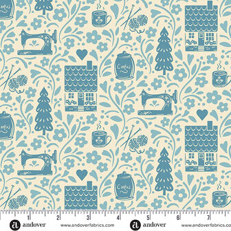 1251-LB Cozy House  Vignette Chambray