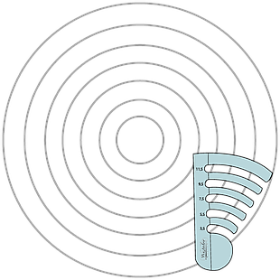 Circles on Quilts - 2.5&quot; thru 11.5&quot; Template 2 pc Set High Shank