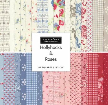 8FatQuarters Hollyhocks &amp; Roses by Bunny Hill