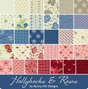 3050MC Mini Charmpack Hollyhocks &amp; Roses by Bunny Hill