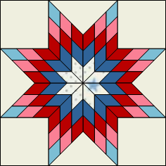 Pattern of 1 Quilt Block Lone Star