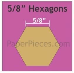 Hex 058 Hexagon 5/8 inch paper templates