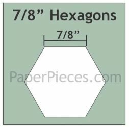 HEX078  7/8 inch Hexagon papieren mallen 