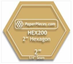 Hex200-025 Acrylic template 2 inch