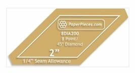 8DIA200-025 Acrylic template 2 inch 8 point/45 Diamond