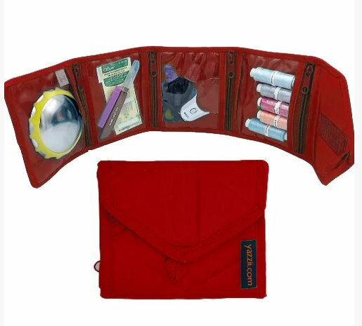 Yazzii mini organizer craft travek wallet CA346 wine red