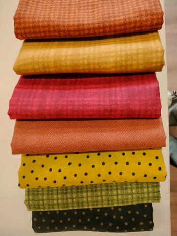 Quiltkit Ragtime Flannel Quilt orange-red-yellow-green-brown