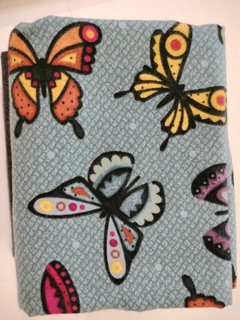 Quiltpakket Ragtime Flanellen Quilt  Butterfly Blue with black