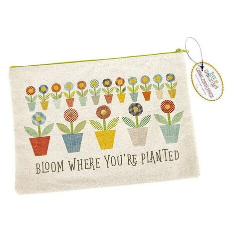 Canvas Rits Etui Bloom where you're planted 