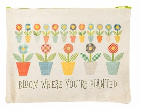 Canvas Rits Etui Bloom where you're planted 