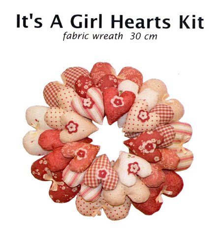 It's A Girl Hearts Wreath Kit Pink 