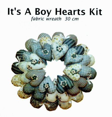 It's A Boy Hearts Wreath Kit Blue