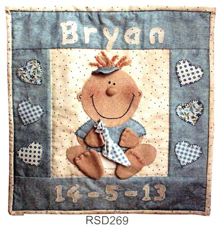 It's A Boy!  Geboorte Quiltje Blauw